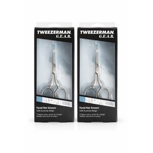 Tweezerman GEAR Facial Hair Scissors Stainless Steel Grooming New Lot of 2 Set‎